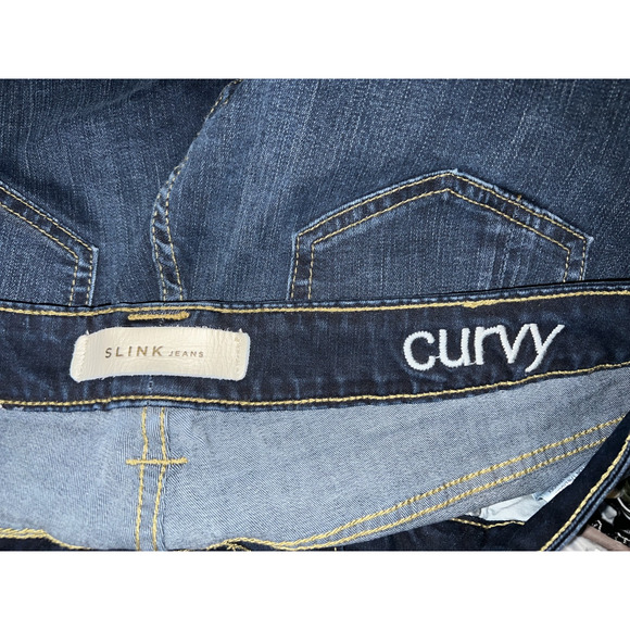 Slink Jeans Women's Size 14 Dark Blue Curvy Ankle Stretch 5-pocket Jegging Jean - Picture 7 of 7